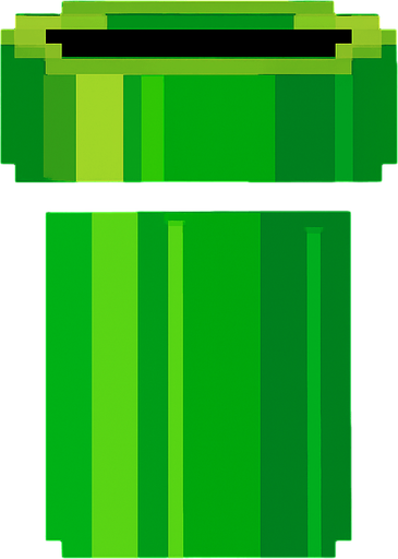 green pipe. pixel art..
In-Game asset.  2d.  High contrast.  No shadows
