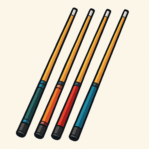 pack of Billiard cuesticks
In-Game asset.  2d.  High contrast.  No shadows
