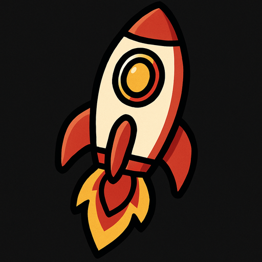 A rocket.
In-Game asset.  2d.  High contrast.  No shadows