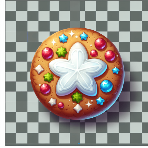 a cute christmas cookie. plastic style. Single Game Texture. In-Game asset. 2d. Blank background. High contrast. No shadows.