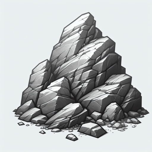 Rocks.
Single Game Texture. In-Game asset. 2d. Blank background. High contrast. No shadows.