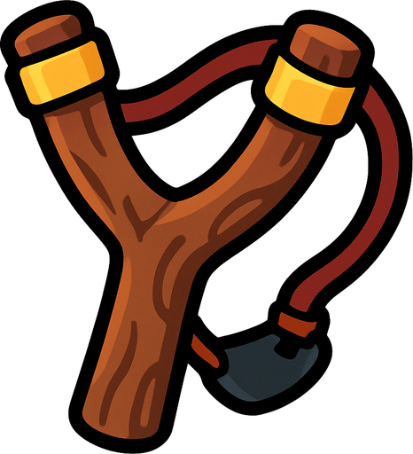 Slingshot.
In-Game asset.  2d.  High contrast.  No shadows