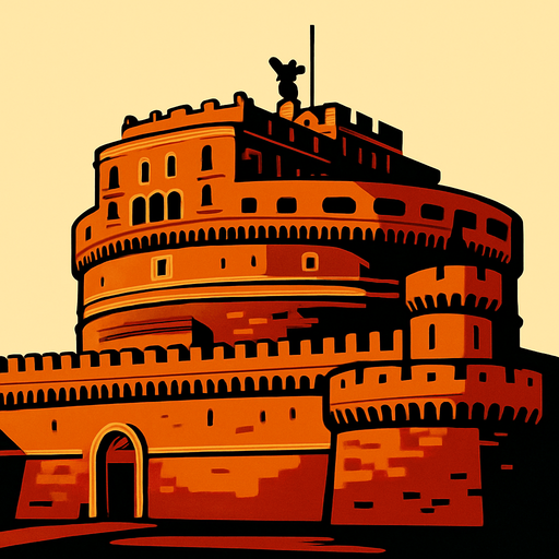 roma castle.
In-Game asset.  2d.  High contrast.  No shadows