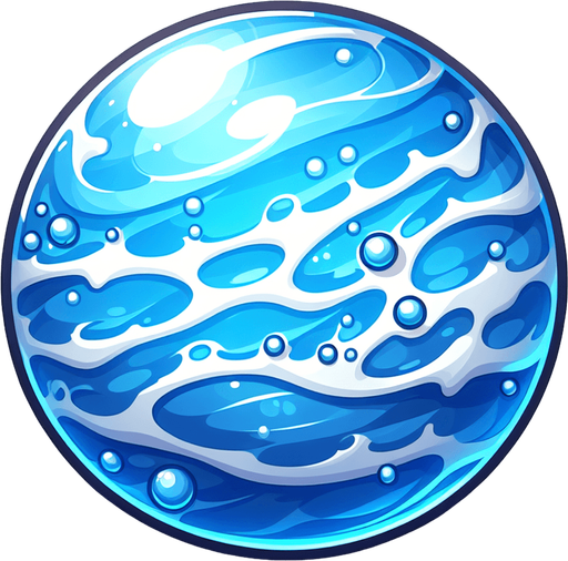 water ball
Single Game Texture. In-Game asset. 2d. Blank background. High contrast. No shadows.