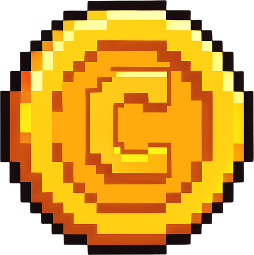 pixel art coin.
In-Game asset.  2d.  High contrast.  No shadows