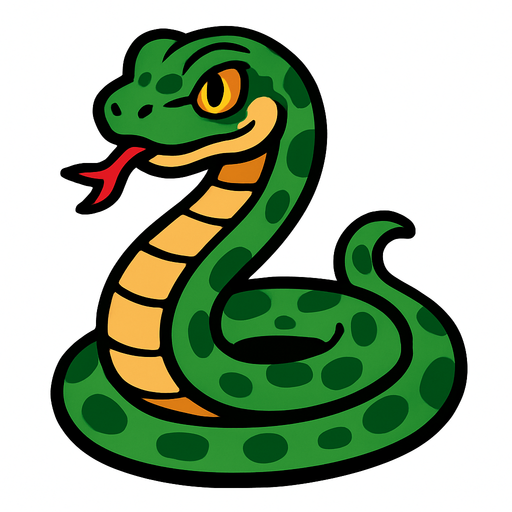 Snake.
In-Game asset.  2d.  High contrast.  No shadows
