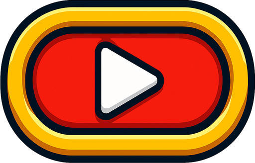 Button play.
In-Game asset.  High contrast.  No shadows