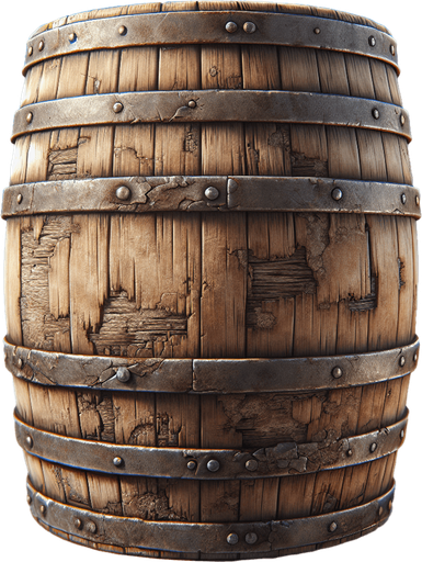 western destroyed barrel.
Single Game Texture. In-Game asset. 2d. Blank background. High contrast. No shadows.