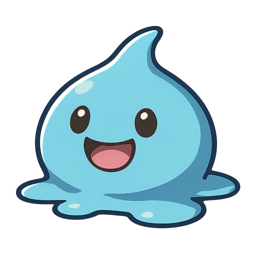 picture of a cute enemy slime monster inspired by dragon quest and ragnarok online.
In-Game asset.  2d.  High contrast.  No shadows