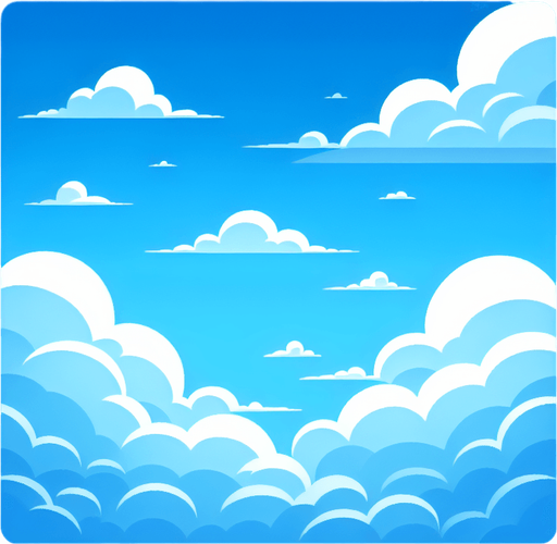 Blue sky.
Single Game Texture. In-Game asset. 2d. Blank background. High contrast. No shadows.