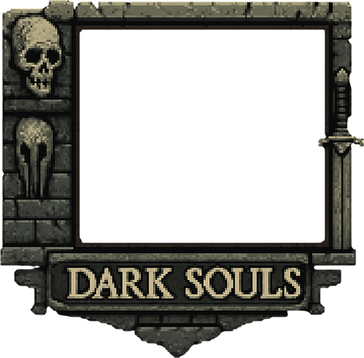 Kartları koymak için kart yeri dark souls 2d pixel art.
In-Game asset.  2d.  High contrast.  No shadows