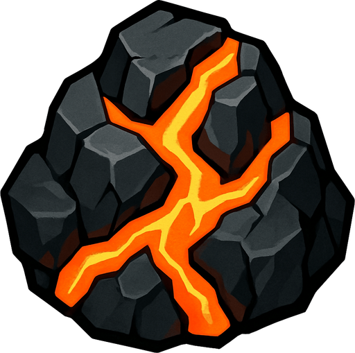 Stone volcanic.
In-Game asset.  2d.  High contrast.  No shadows