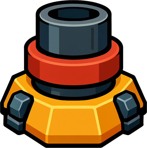 a 2d turret base.
In-Game asset.  2d.  High contrast.  No shadows