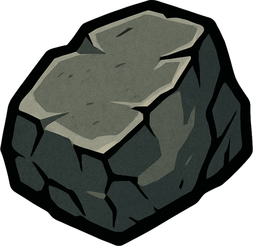 taş parçası.
In-Game asset.  2d.  High contrast.  No shadows