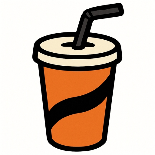 Cup with Straw.
In-Game asset.  2d.  High contrast.  No shadows