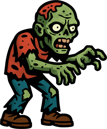 zombie.
In-Game asset.  High contrast.  No shadows. 2d