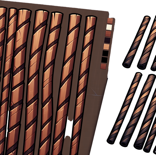 cartoo brown straw lines.
Single Game Texture.  In-Game asset.  2d.  Blank background.  High contrast.  No shadows