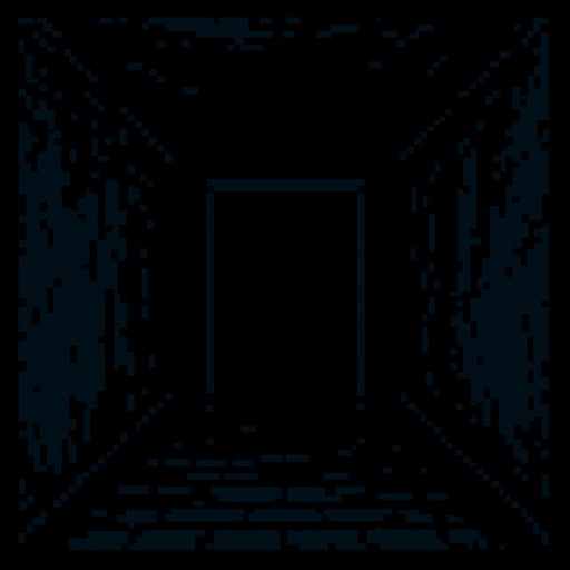 Make a dark 2d hallway very dark 8 bit.
In-Game asset.  2d.  High contrast.  No shadows