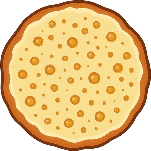 A pancake that has started cooking. Transparent transparent 2d 2d 2d topdown view topdown view.
In-Game asset.  2d.  High contrast.  No shadows