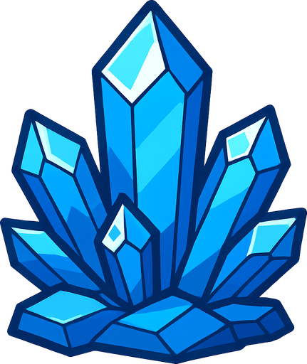 blue crystal.
In-Game asset.  2d.  High contrast.  No shadows