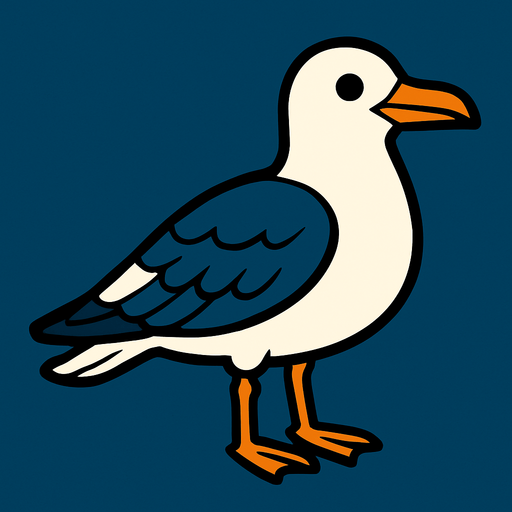 Martı.
In-Game asset.  2d.  High contrast.  No shadows
