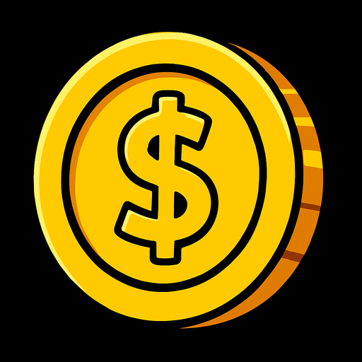 coin.
In-Game asset.  2d.  High contrast.  No shadows