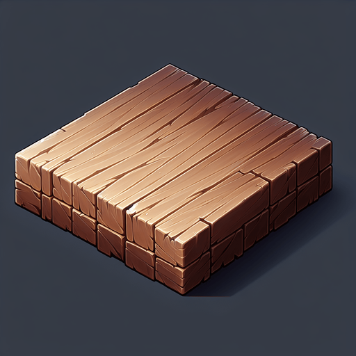 wooden plank.
Single Game Texture.  In-Game asset.  2d.  Blank background.  High contrast.  No shadows