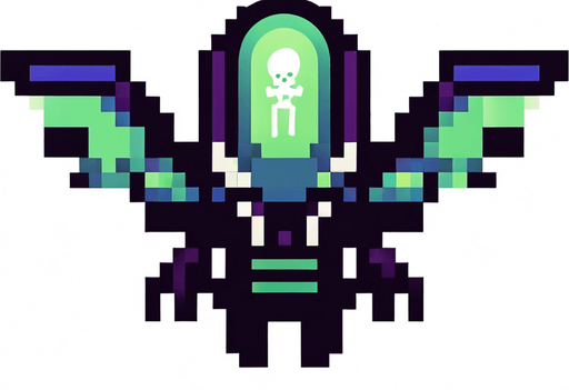 replace green areas for white color. make it bigger and scarier.