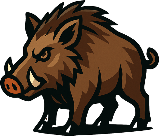 Wild Boar.
In-Game asset.  2d.  High contrast.  No shadows