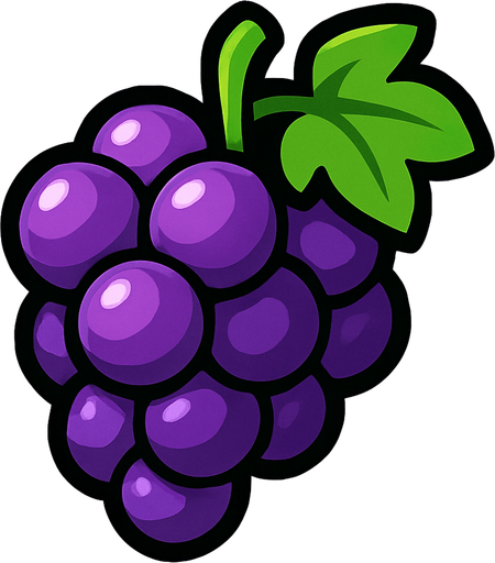 Grape.
In-Game asset.  2d.  High contrast.  No shadows