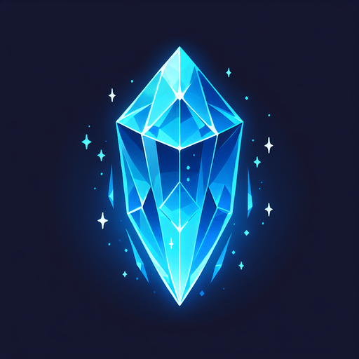 blue light crystal.
Single Game Texture.  In-Game asset.  2d.  Blank background.  High contrast.  No shadows
