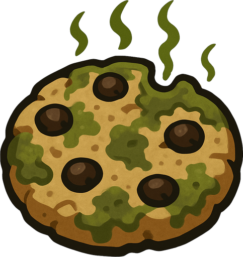 rotten cookie.
In-Game asset.  2d.  High contrast.  No shadows