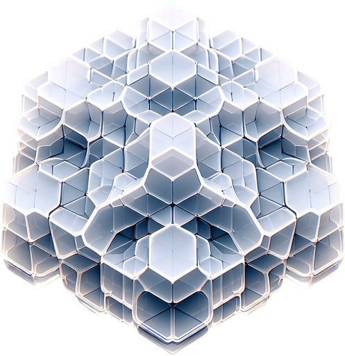 single simple empty white hexagon tile made with transparent gelly.
Front view. Modern game style