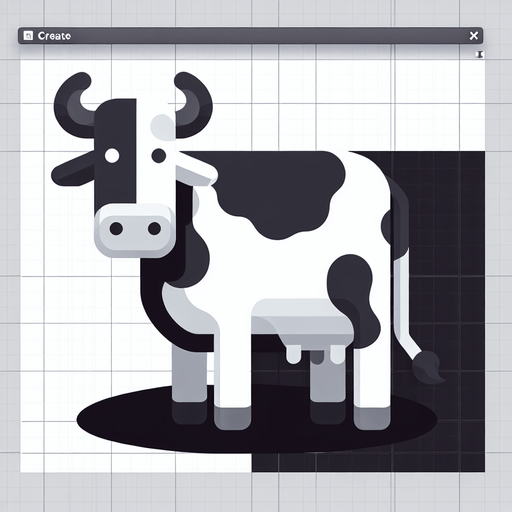 a cow.
Single Game Texture. In-Game asset. 2d. Blank background. High contrast. No shadows.