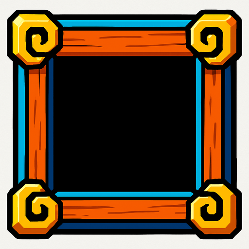 Frame.
In-Game asset.  2d.  High contrast.  No shadows