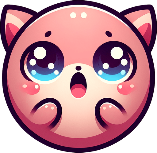 Design a round icon featuring Jigglypuff from Pokémon.