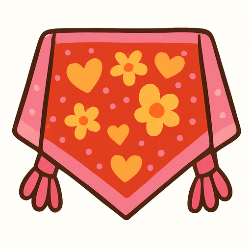 cute design scarf top view..
In-Game asset.  2d.  High contrast.  No shadows