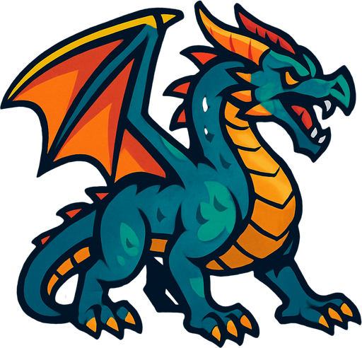 Dragon.
In-Game asset.  2d.  High contrast.  No shadows
