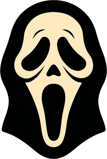 scream (horror movie) face.
In-Game asset.  2d.  High contrast.  No shadows