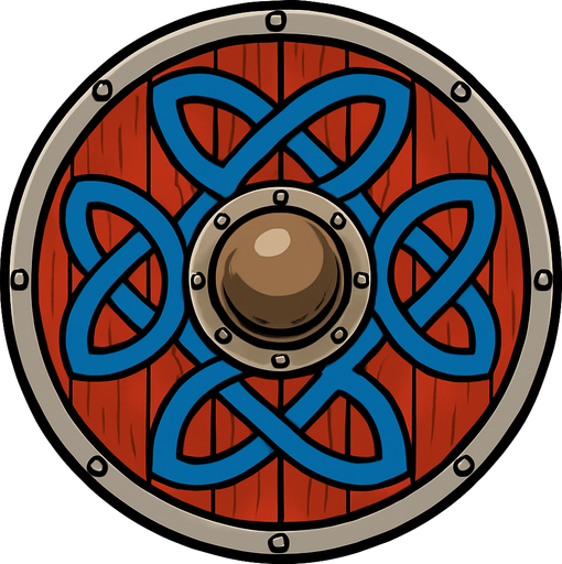 Escudo viquingo.
In-Game asset.  2d.  High contrast.  No shadows