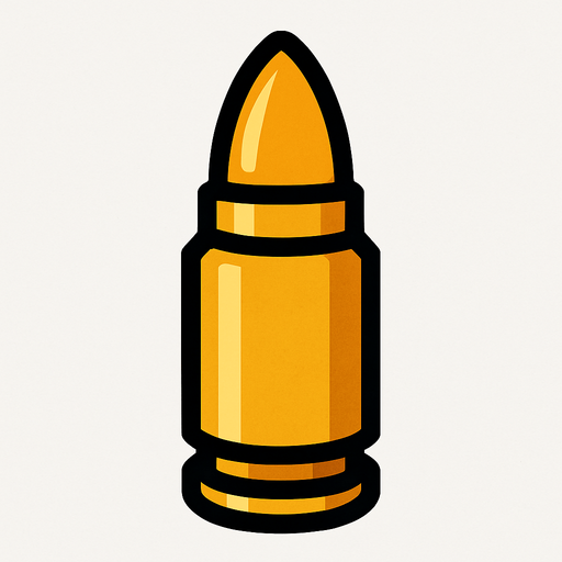 Bullet.
In-Game asset.  2d.  High contrast.  No shadows