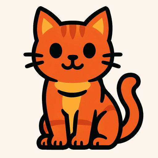 Cat.
In-Game asset.  2d.  High contrast.  No shadows