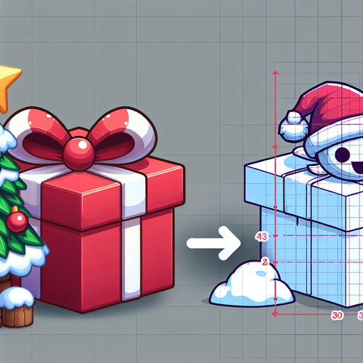 A christmas present, cartoon 2d, side view Single Game Texture. In-Game asset. 2d. Blank background. High contrast. No shadows.