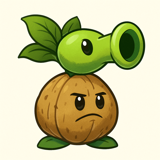 Una fusion del wallnut de plantas vs zombies con el lanza guisantes.
In-Game asset.  No shadows