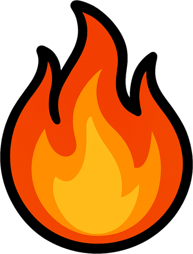 Flame.
In-Game asset.  2d.  High contrast.  No shadows