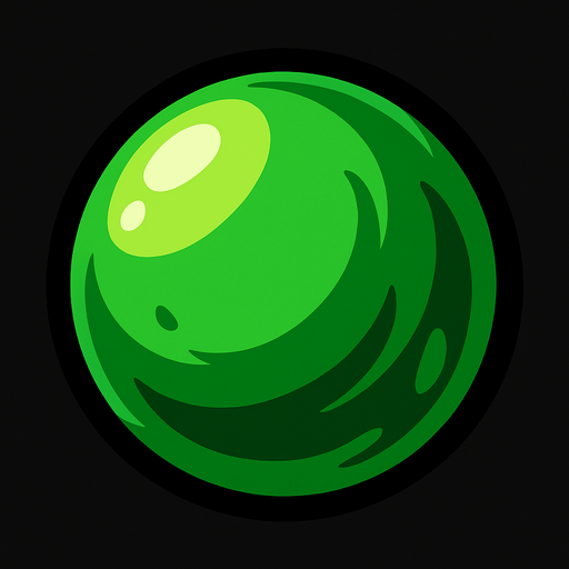 esfera verde.
In-Game asset.  2d.  High contrast.  No shadows