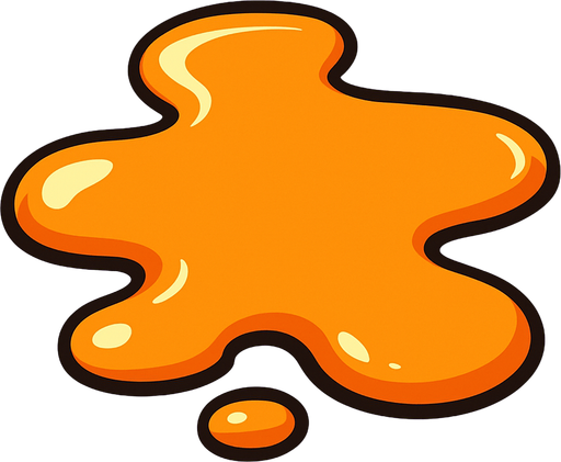 orange liquid.
In-Game asset.  2d.  High contrast.  No shadows