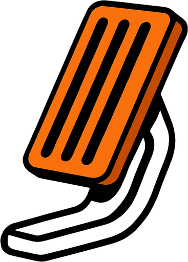 Gaz pedalı.
In-Game asset.  2d.  High contrast.  No shadows