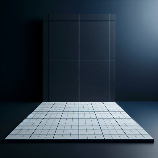 reimagine with only a grid floor with white/blue lines and dark background. no boxes, just a flat floor.
Background image. High contrast. No shadows.
