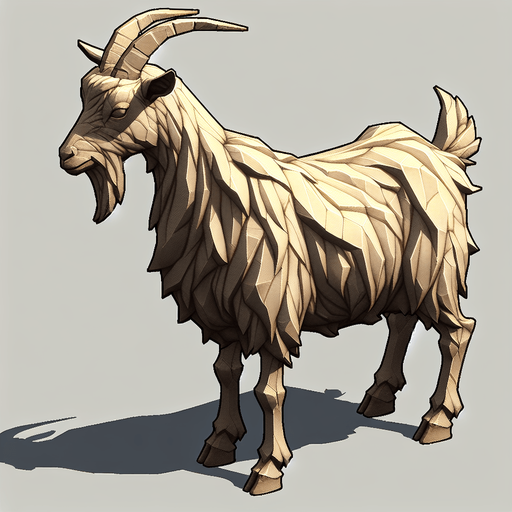Goat.
Single Game Texture.  In-Game asset.  2d.  Blank background.  No shadows